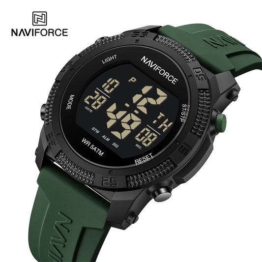 NAVIFORCE Men Sports Waterproof Digital Watches with Stopwatch Alarm Rubber Strap Wristwatch